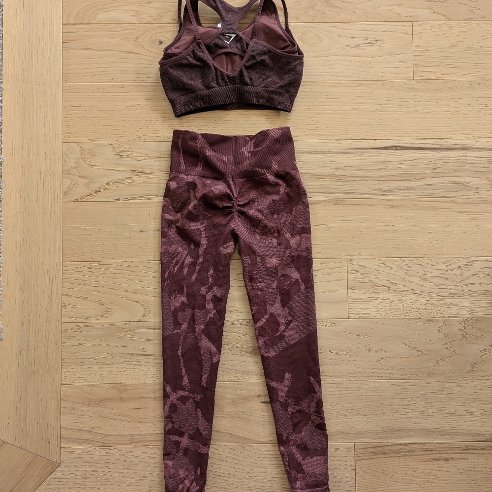 Gymshark Bundle Adapt Camo Seamless Leggings And Vital Boost Sports Bra - XS - Picture 2 of 9